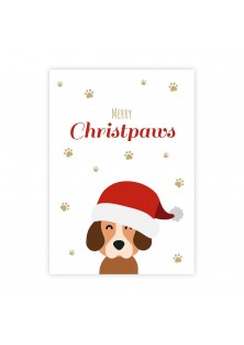 Kerstkaart hond - Merry Christpaws