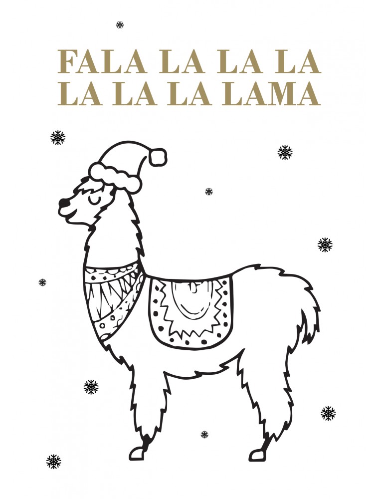 Grappige kerstkaart Lama Grappige kerstkaart Lama