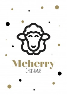 Kerstkaart "Meherry Christmas"