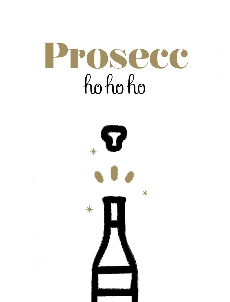 Kerstkaart "Prosecc ho ho ho"
