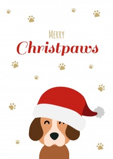 Kerstkaart hond - Merry Christpaws