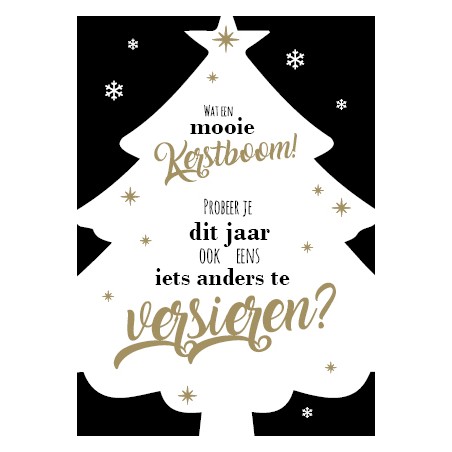 Grappige kerstkaart versieren
