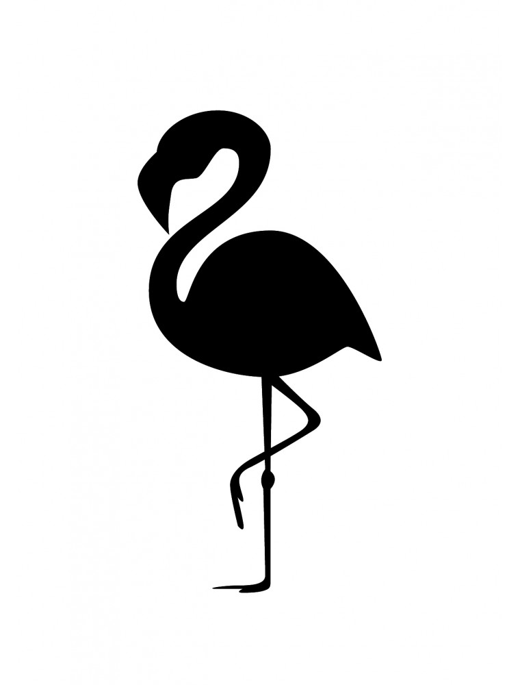 Wenskaart "Flamingo Black"