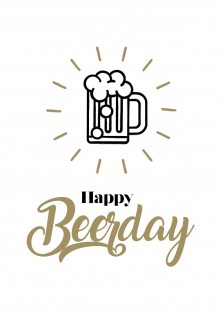 Verjaardagskaart "Happy Beerday"