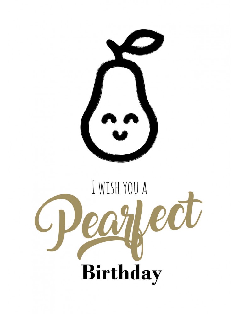 Verjaardagskaart "pearfect birthday"