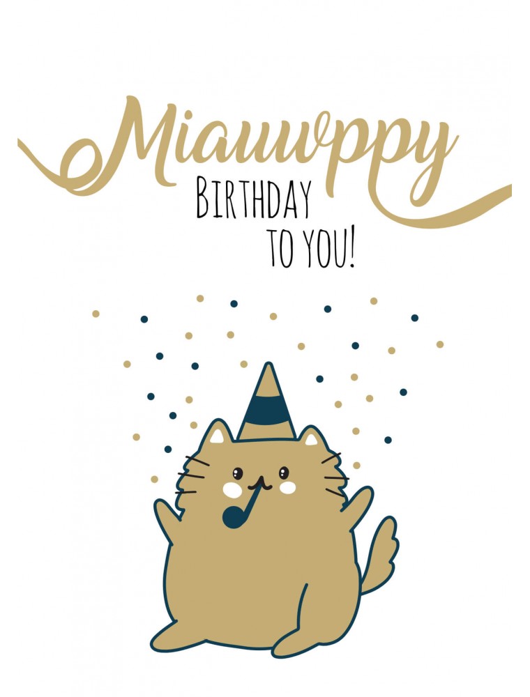 Verjaardagskaart kat miauwppy birthday