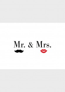 Wenskaart "Mr & Mrs"