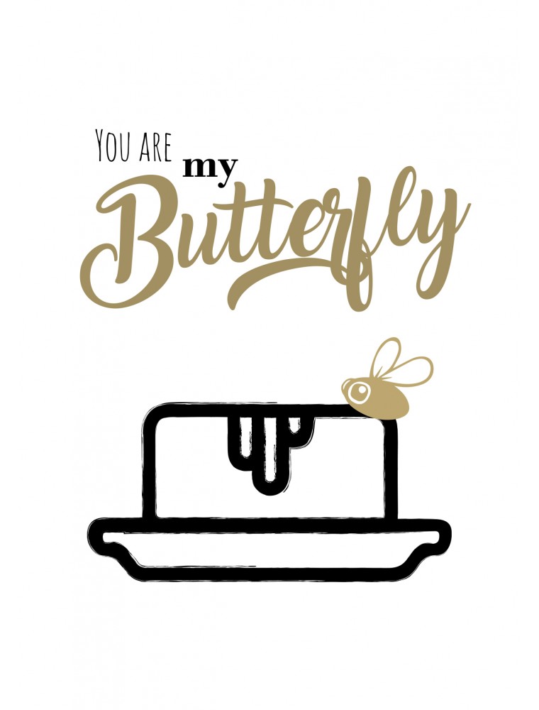 Wenskaart liefde "You are my butterfly"