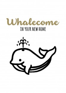 Wenskaart "Whalecome"