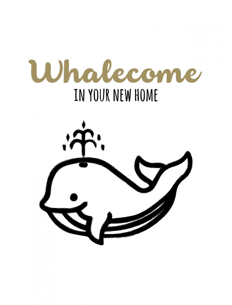 Wenskaart "Whalecome"