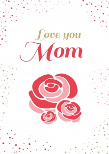 Moederdag kaart love you mom
