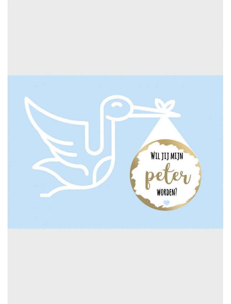 Peter vragen kraskaart "ooievaar" Peter vragen kraskaart "ooievaar"