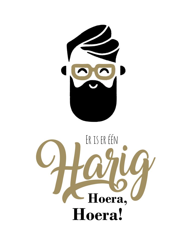 Pakket van 10: Verjaardagskaart hipster baard