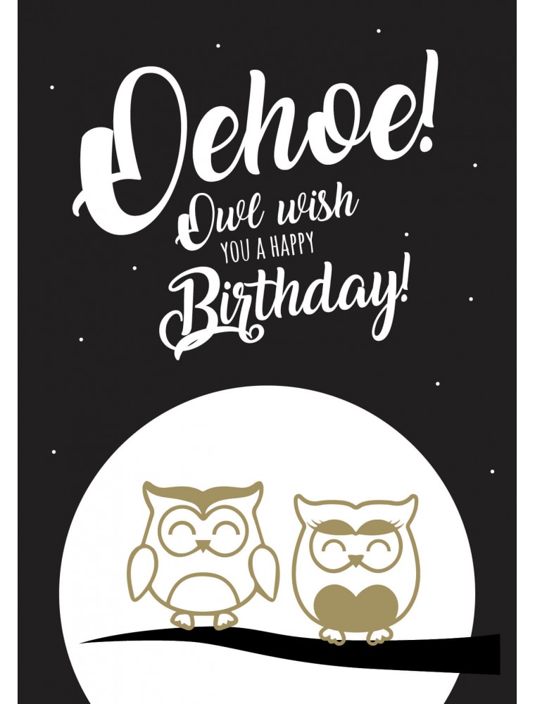 Pakket van 10: Verjaardagskaart "Oehoe"