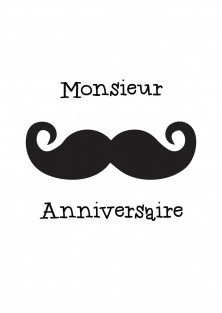 Pakket van 10: Verjaardagskaart "Monsieur Anniversaire"