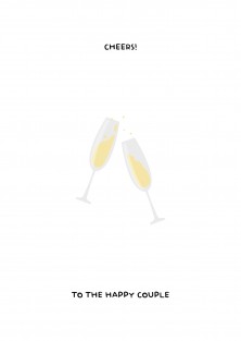 Cheers to the happy couple - trouwkaart