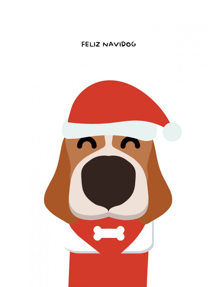 Kerstkaart hond - Feliz Navidog
