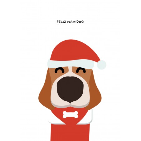 Kerstkaart hond - Feliz Navidog