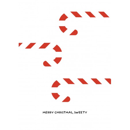 Kerstkaart met suikerstokjes - Merry Christmas Sweety