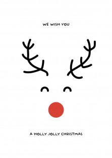Rudolf kerstkaart - Have a holly jolly christmas