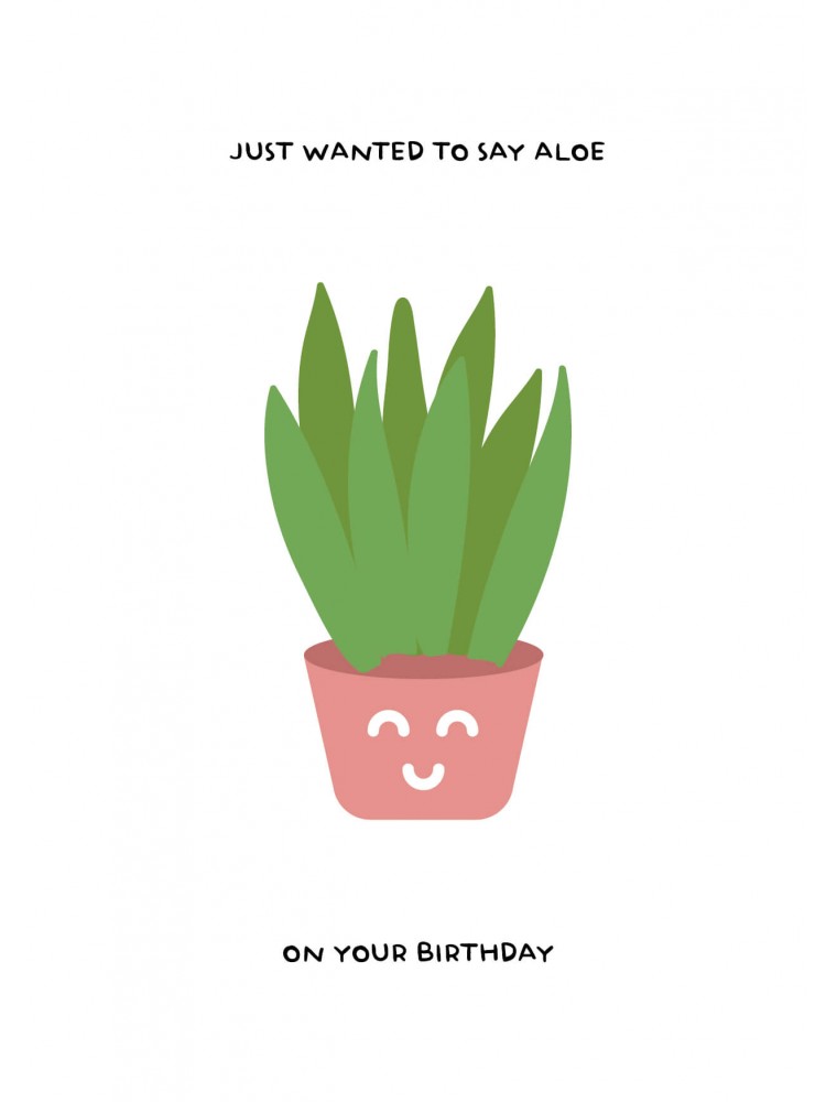 Plant verjaardagskaart met aloe vera - Lacarta