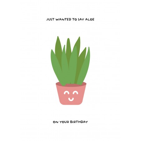 Plant verjaardagskaart met aloe vera - Lacarta