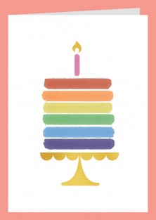 Dubbele verjaardagskaart met taart - Lacarta