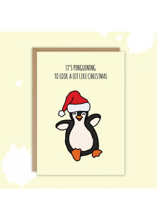 10x It's penguining to look like Christmas - grappige kerstkaart - Lacarta