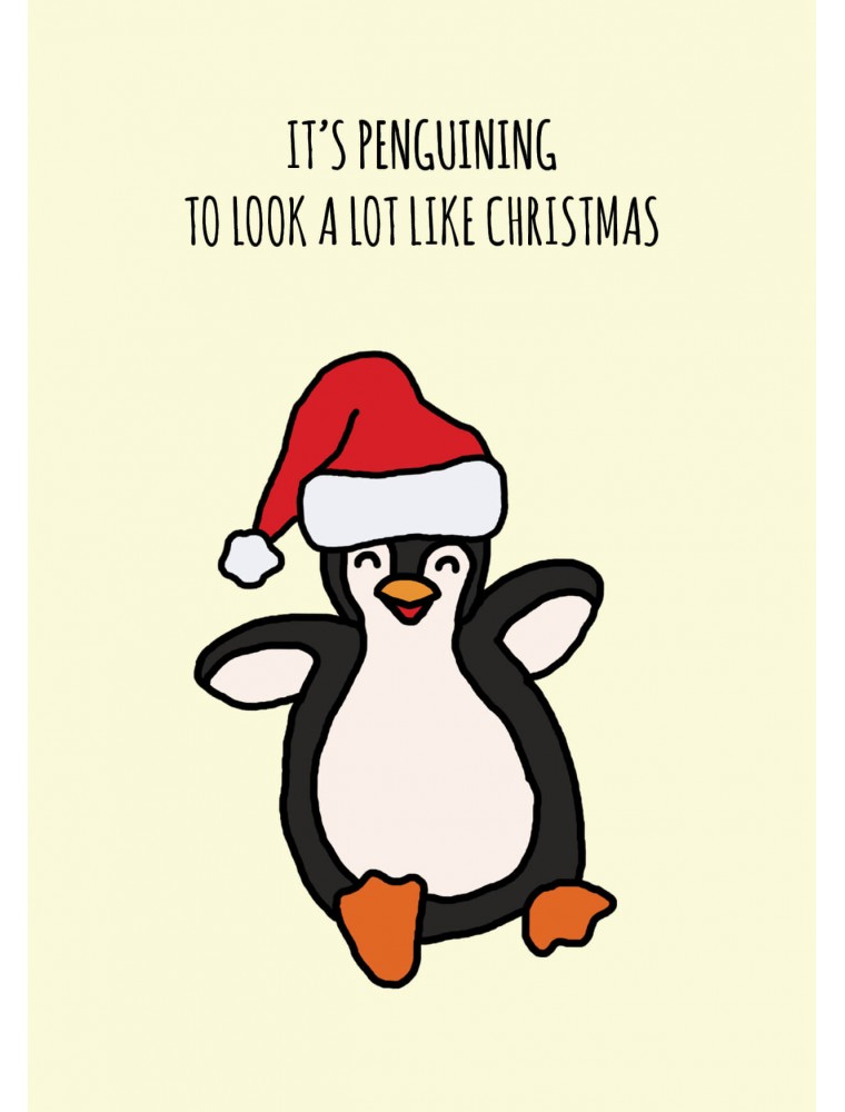 10x It's penguining to look like Christmas - grappige kerstkaart - Lacarta