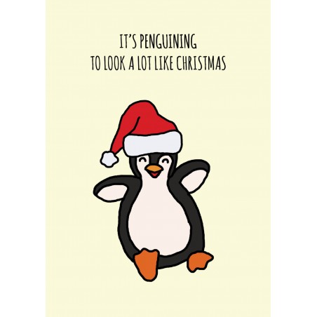 10x It's penguining to look like Christmas - grappige kerstkaart - Lacarta