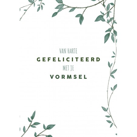 Gefeliciteerd met je vormsel kaartje