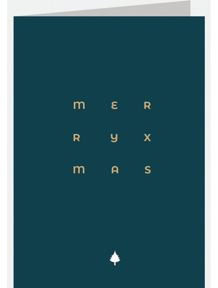 Dubbele kerstkaart merry xmas blauw - Lacarta Dubbele kerstkaart merry xmas blauw - Lacarta