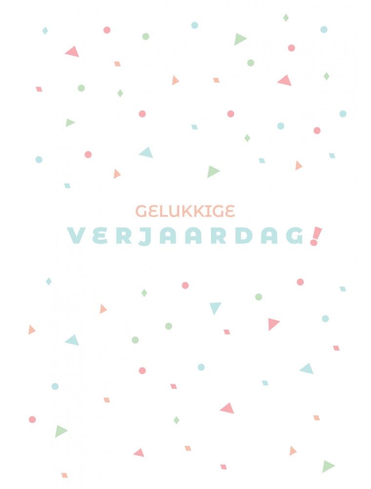 Verjaardagskaart Confetti - Lacarta
