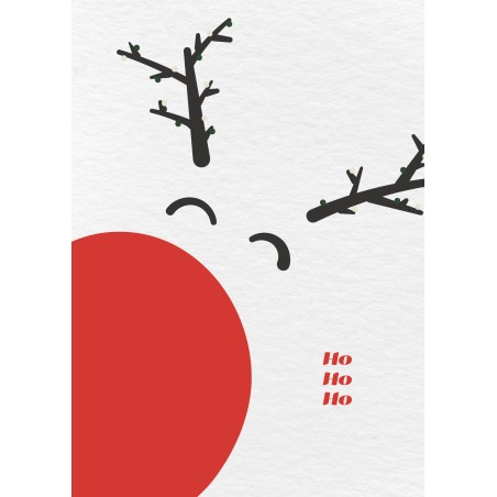 Kerstkaart Rudolf Ho Ho Ho - Kerstkaart met omslag